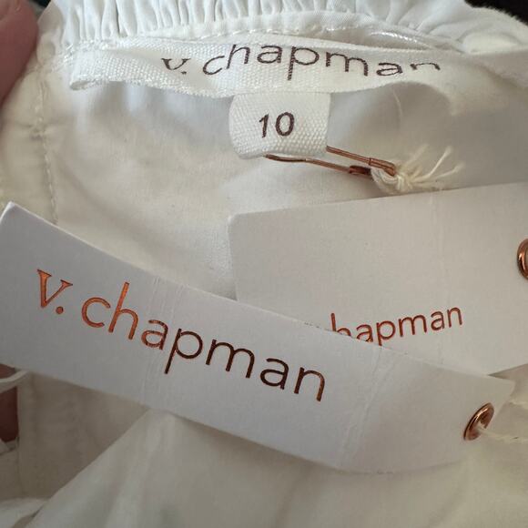 V. Chapman White Tiered Ruffle Midi Dress Size 10 Cutout Corset Resort $385 NEW - Picture 9 of 10